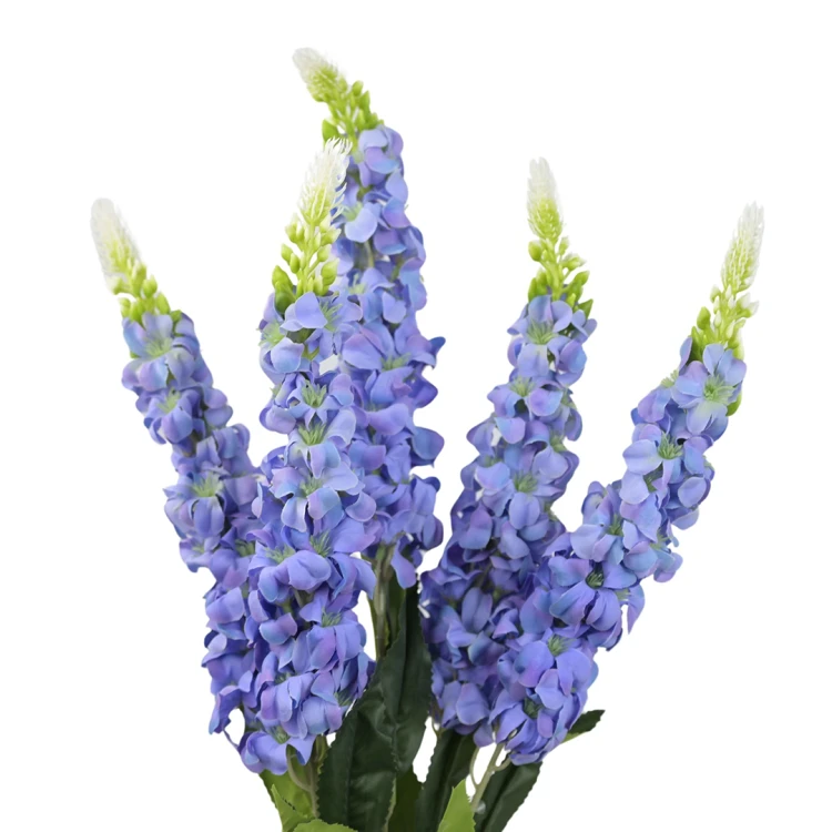 Sztuczna lewkonia x5 w kolorze niebieskim 60 cm