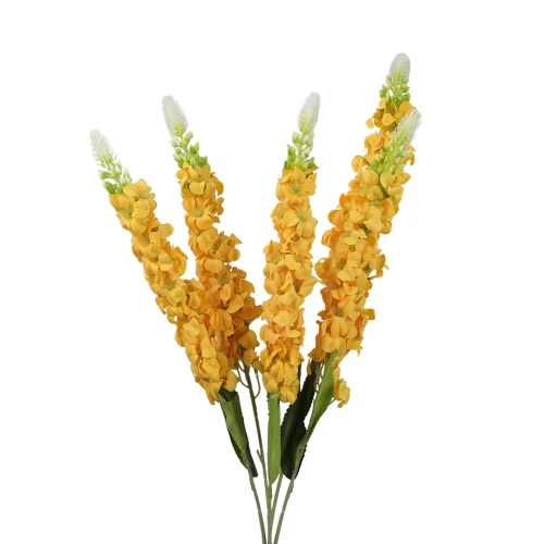 Sztuczna lewkonia x5 w kolorze żółtym 60 cm