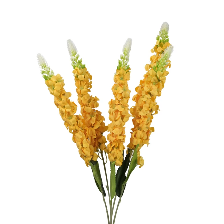 Sztuczna lewkonia x5 w kolorze żółtym 60 cm