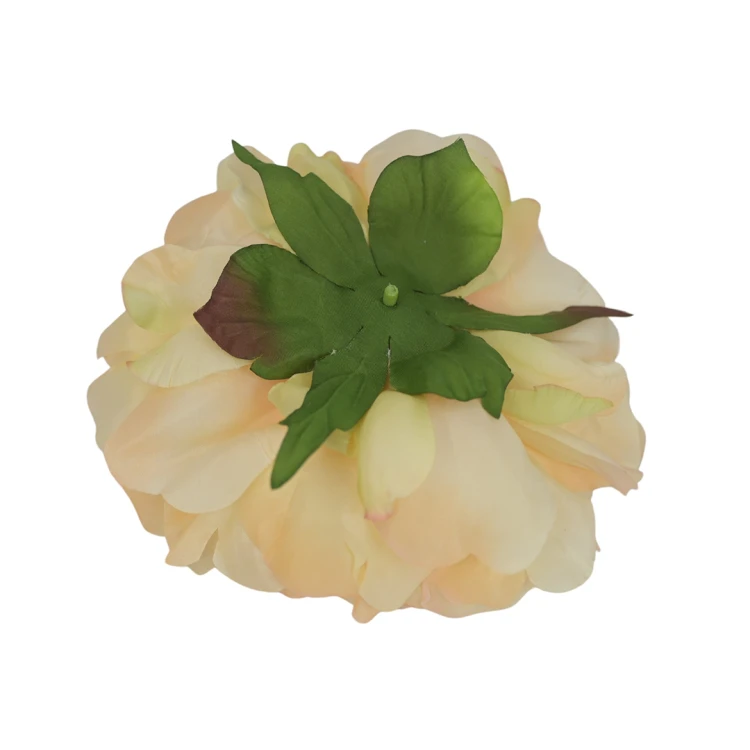 Sztuczna piwonia rozwinięta w kolorze brzoskwiniowym 15 cm