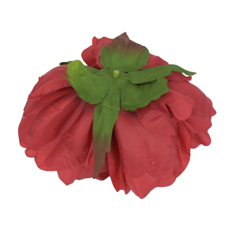 Sztuczna piwonia rozwinięta w kolorze czerwonym 15 cm