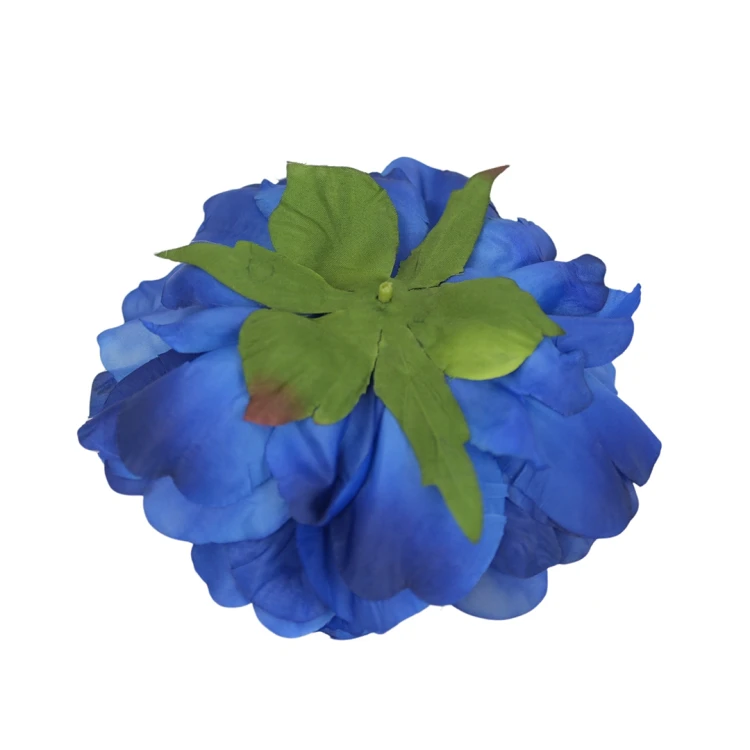 Sztuczna piwonia rozwinięta w kolorze niebieskim 15 cm