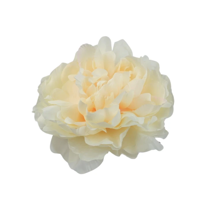 Sztuczna piwonia rozwinięta w kolorze kości słoniowej 15 cm