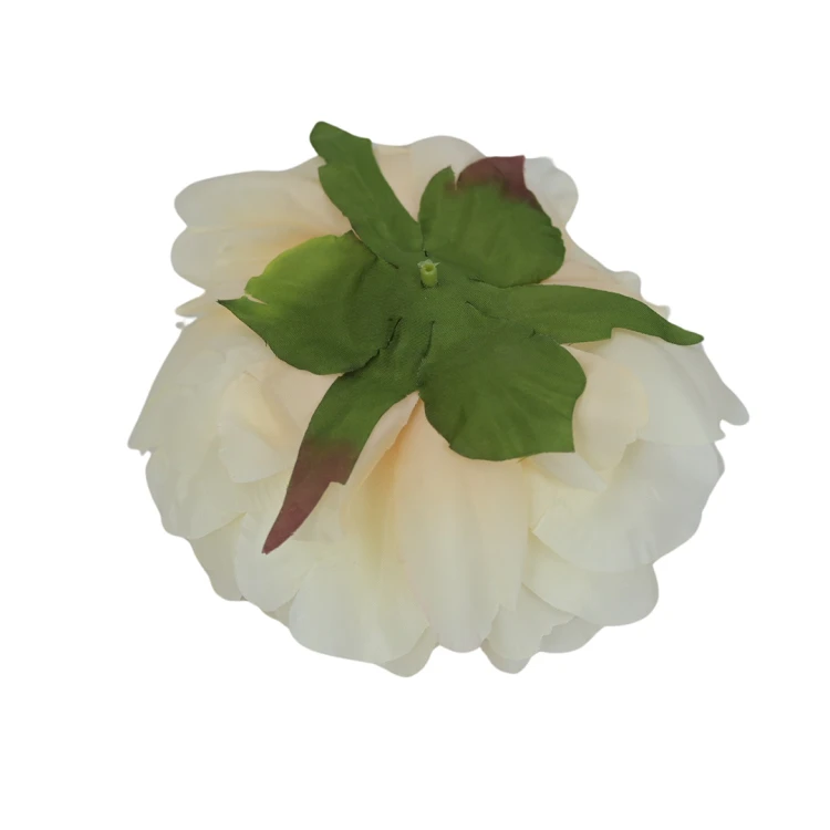 Sztuczna piwonia rozwinięta w kolorze kości słoniowej 15 cm