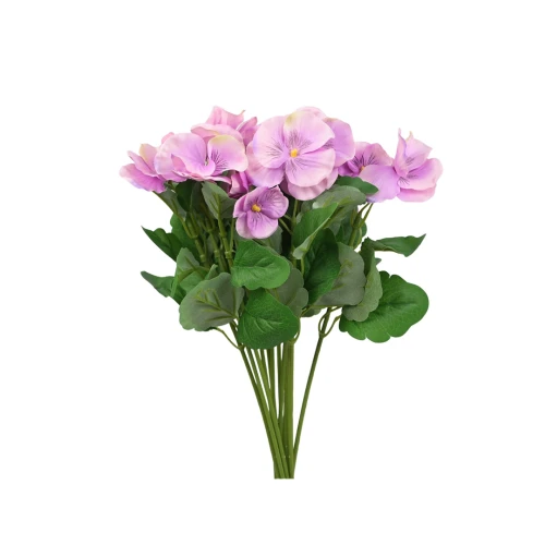 Kwiat sztuczny bratek na piku mix 2 w kolorze różowym 34 cm