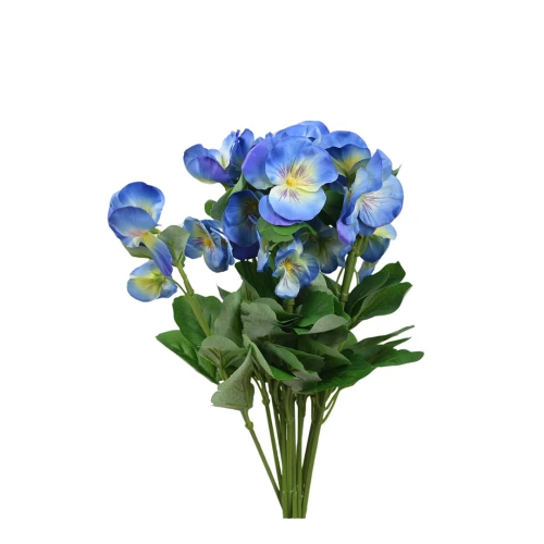 Kwiat sztuczny bratek na piku mix 2 w kolorze niebiesko/żółtym 34 cm