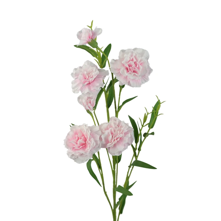 Sztuczny drobny gałązkowy goździk x6 w kolorze jasno różowym 72 cm