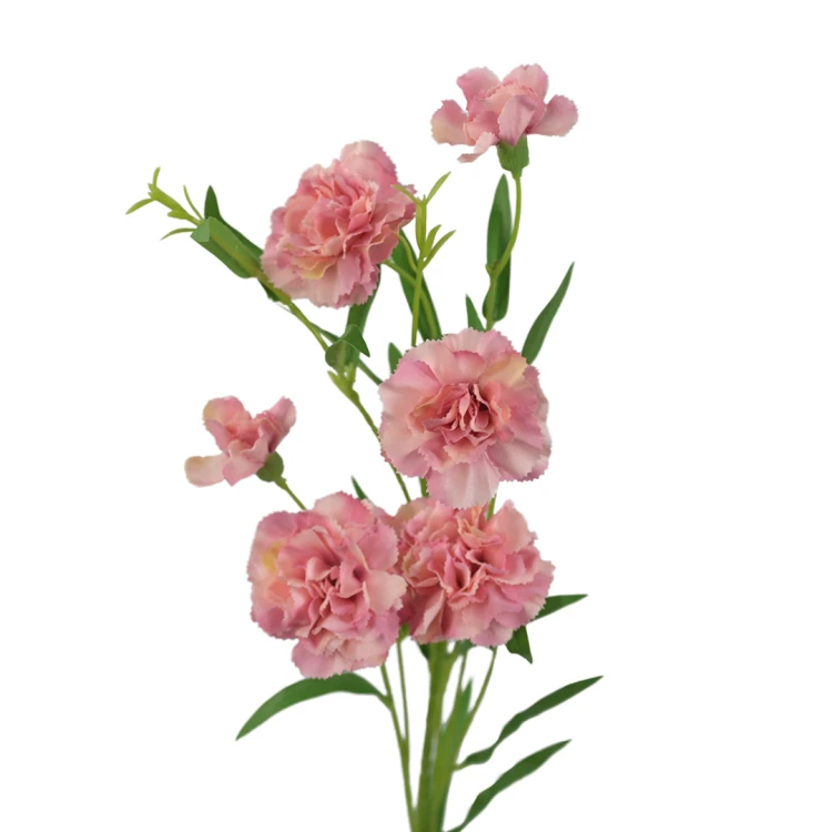 Sztuczny drobny gałązkowy goździk x6 w kolorze różowym 72 cm