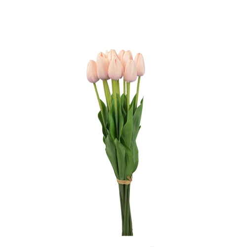 Sztuczny tulipan pojedynczy w kolorze jasno różowym 50 cm
