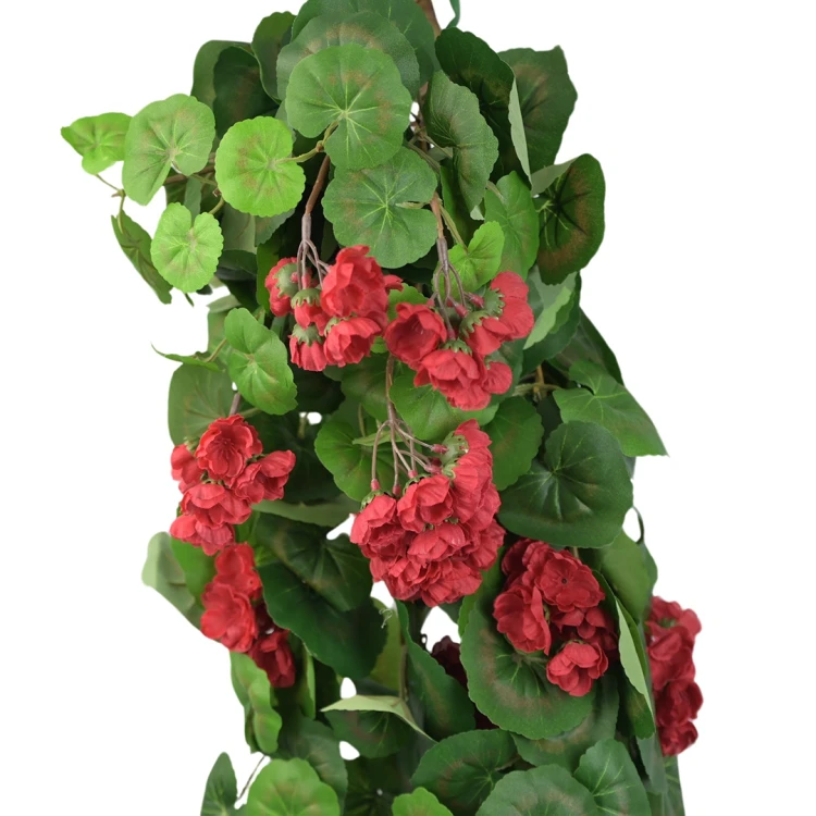 Sztuczny zwis pelargonii w kolorze czerwonym 110 cm