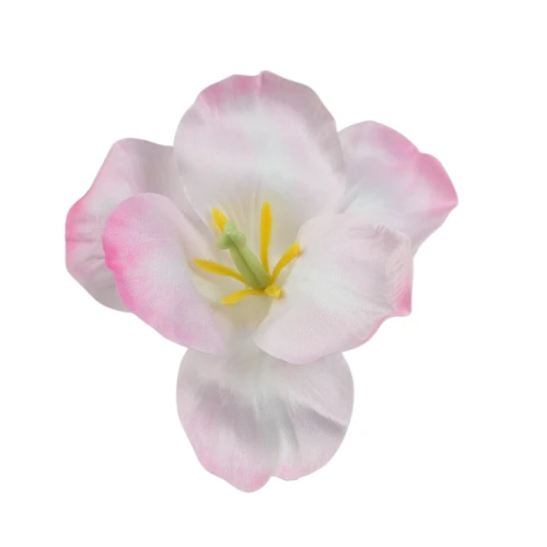 Sztuczna główka irysa w kolorze jasno różowym 12 cm