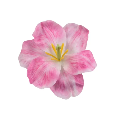 Sztuczna główka irysa w kolorze różowo/białym 12 cm