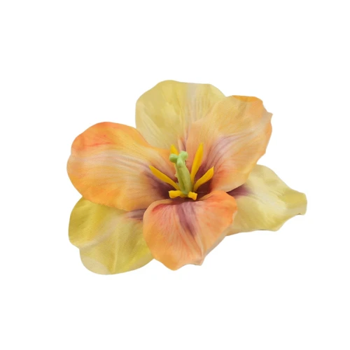 Sztuczna główka irysa w kolorze brudnym żółtym 12 cm