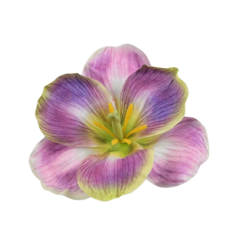 Sztuczna główka irysa w kolorze brudnym fioletowym 12 cm