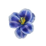 Sztuczna główka irysa w kolorze niebiesko/białym 12 cm