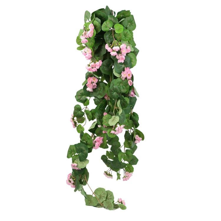 Sztuczny zwis pelargonii w kolorze różowym 110 cm