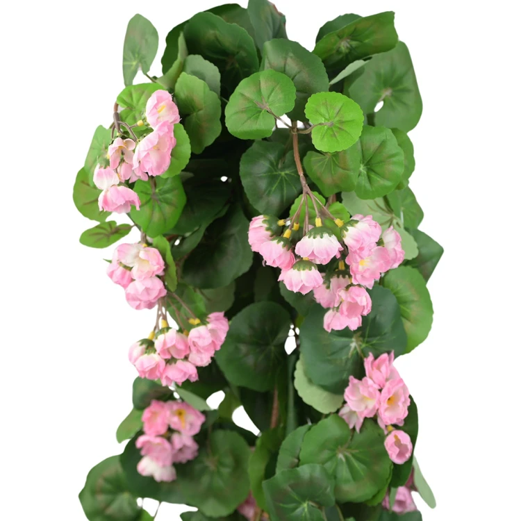 Sztuczny zwis pelargonii w kolorze różowym 110 cm