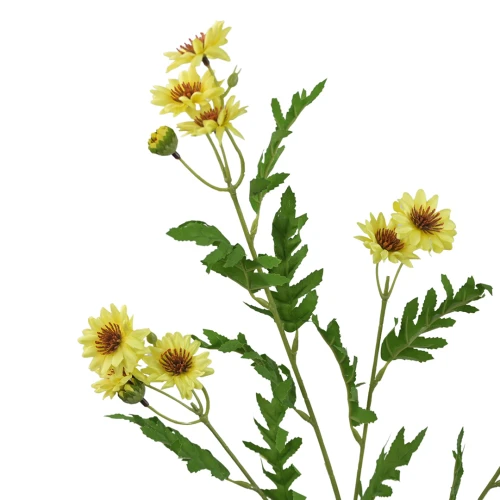 Kwiat sztuczny gałązka marcinków w kolorze jasno żółtym 84 cm