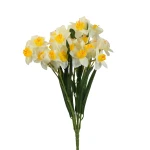 Sztuczny bukiet żonkila w kolorze biało/żółtym 50 cm