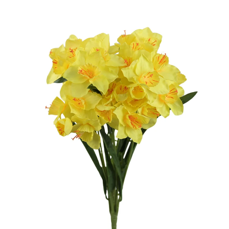 Sztuczny bukiet żonkila w kolorze jasno żółtym 50 cm
