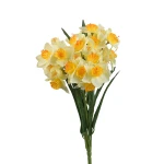 Sztuczny bukiet żonkila w kolorze biało/pomarańczowym 50 cm