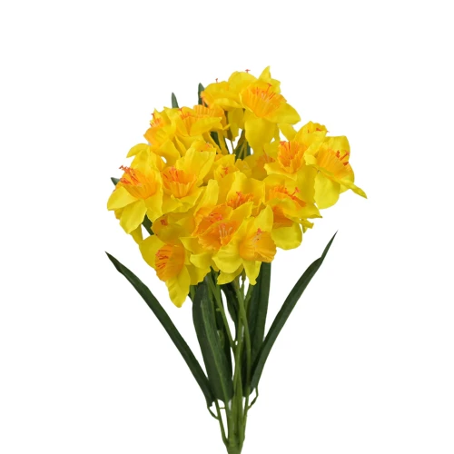 Sztuczny bukiet żonkila w kolorze ciemno żółtym 50 cm