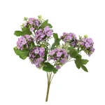 Sztuczny bukiet ozdobnych kwiatów x7 w kolorze fioletowym 44 cm