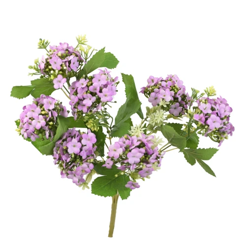 Sztuczny bukiet ozdobnych kwiatów x7 w kolorze fioletowym 44 cm