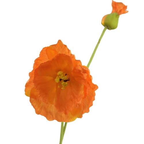 Sztuczny mak w kolorze pomarańczowym 110 cm