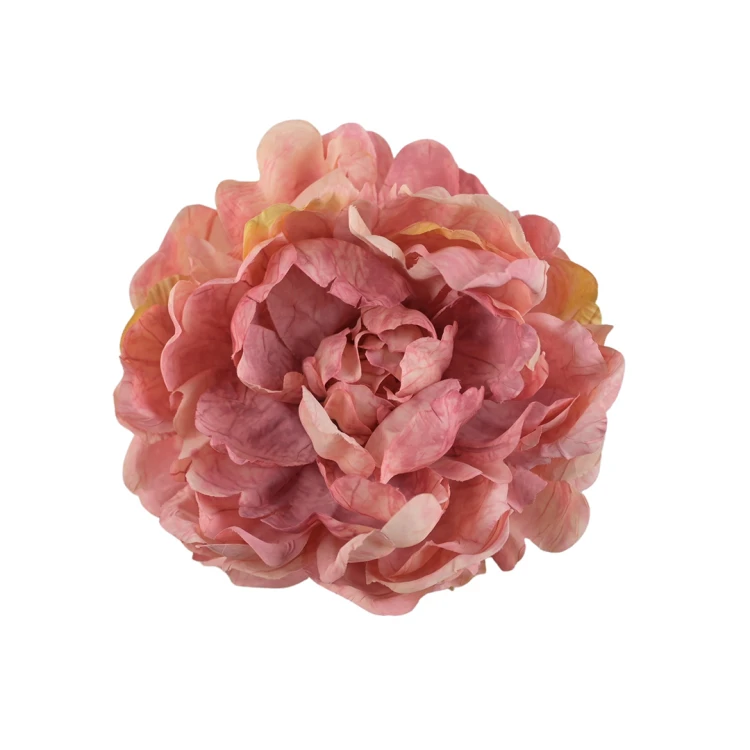 Kwiat sztuczny głowa piwonii w kolorze ciemnym różu 18 cm
