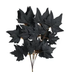 Sztuczny liść klonu w kolorze czarnym 55 cm