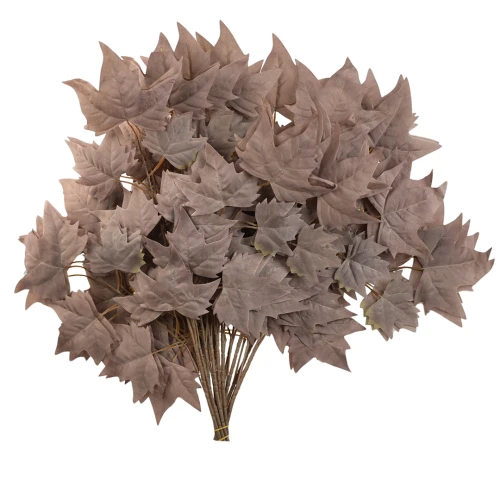 Sztuczny duży liść klonu w kolorze jasno bordowym 68 cm