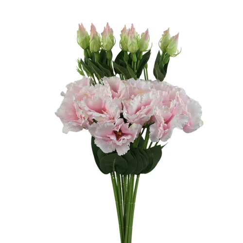 Sztuczna eustoma na piku w kolorze jasno różowym 50 cm