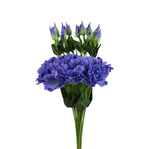 Sztuczna eustoma na piku w kolorze fioletowo/niebieskim 50 cm