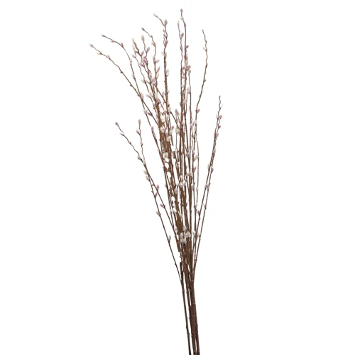 Sztuczna gałązka bazi w kolorze różowym 110 cm