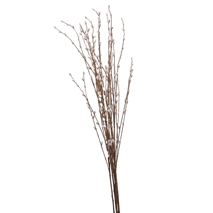 Sztuczna gałązka bazi w kolorze różowym 110 cm