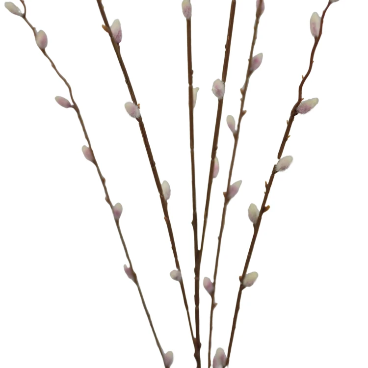 Sztuczna gałązka bazi w kolorze różowym 110 cm