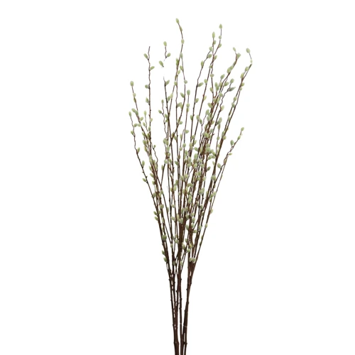 Sztuczna gałązka bazi w kolorze biało/zielonym 110 cm