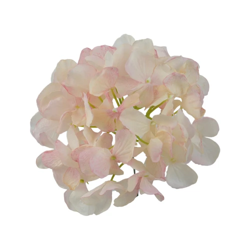 Kwiat sztuczny głowa hortensji w kolorze jasno różowym 18 cm