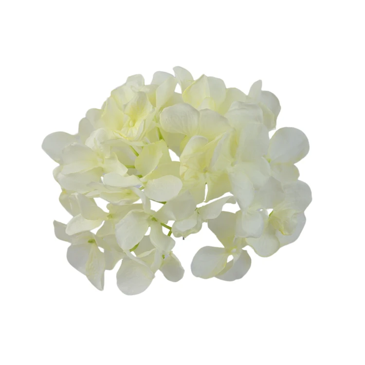 Kwiat sztuczny głowa hortensji w kolorze kremowym 18 cm
