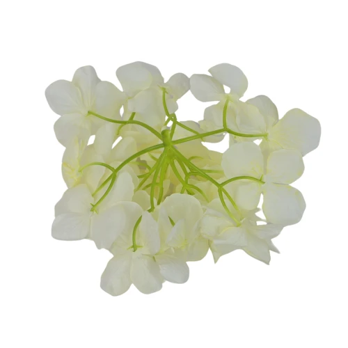 Kwiat sztuczny głowa hortensji w kolorze kremowym 18 cm