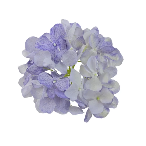 Kwiat sztuczny głowa hortensji w kolorze jasno niebieskim 18 cm