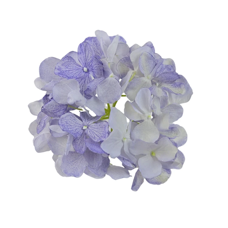 Kwiat sztuczny głowa hortensji w kolorze jasno niebieskim 18 cm