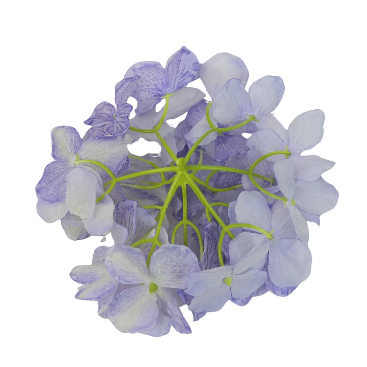 Kwiat sztuczny głowa hortensji w kolorze jasno niebieskim 18 cm