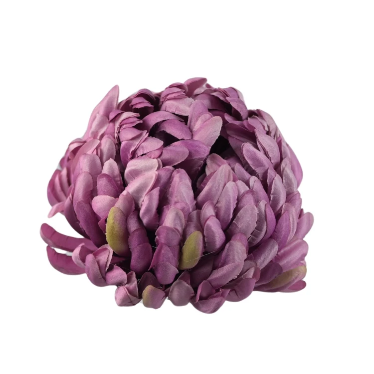 Sztuczna chryzantema czesana w kolorze fioletowym 14 cm