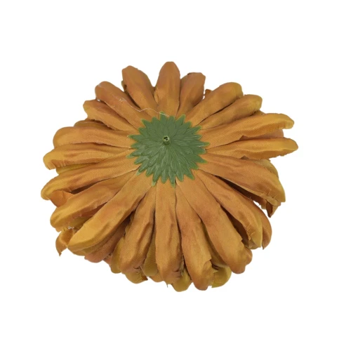 Sztuczna chryzantema czesana w kolorze złoto/brązowym 14 cm