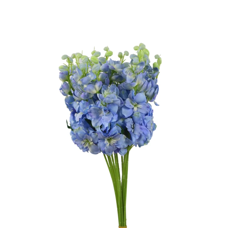 Kwiat sztuczny ostróżka na piku w kolorze jasno niebieskim 44 cm