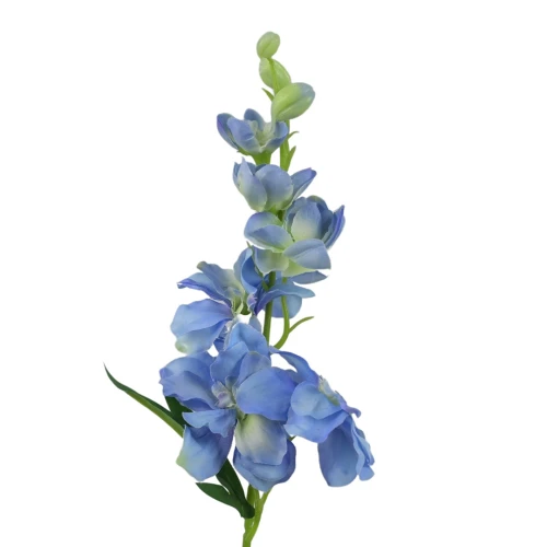 Kwiat sztuczny ostróżka na piku w kolorze jasno niebieskim 44 cm