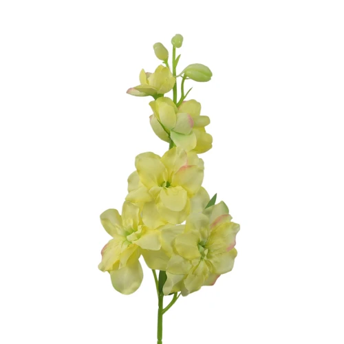 Kwiat sztuczny ostróżka na piku w kolorze żółtym 44 cm