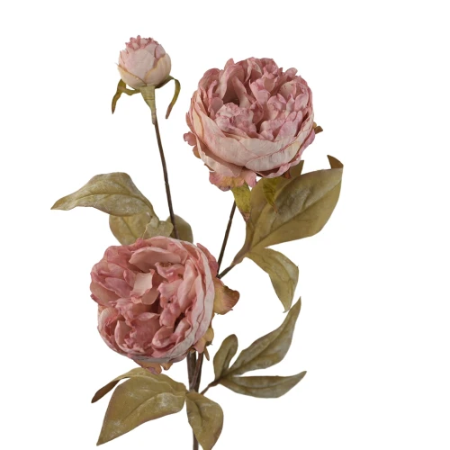 Sztuczna piwonia gałązkowa w kolorze jasnym różu 70 cm